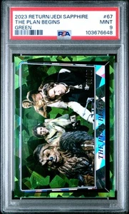 2023 Topps Chrome Star Wars Jedi Sapphire #67 The Plan Begins Green #33/60 PSA 9 - Picture 1 of 2