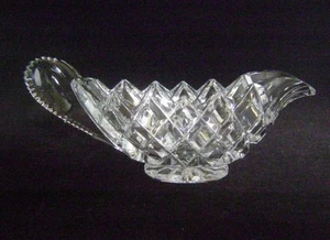 Victorian Cut Glass Sauce Boat: Lead Crystal: No damage - Imagen 1 de 8