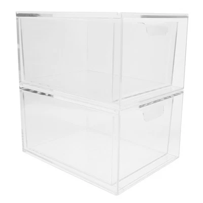  Cassetti Plastica Impilabili Organizzatore Di Archiviazione Desktop - Immagine 1 di 4