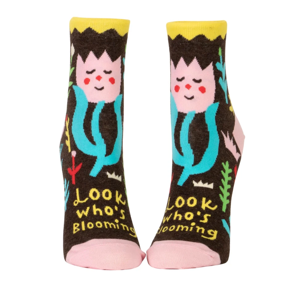 Calcetines azules Q Who's Blooming para mujer decoración novedosa Foto 1 de 1