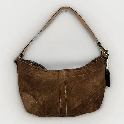 Vintage Brown Suede Hobo Shoulder Bag Y2K 9284 Black Friday Price - Image 1 of 4
