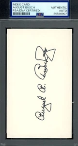 August Busch PSA DNA Coa Signed 3x5 Index Card St Louis Cardinals Autograph - Picture 1 of 2