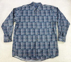 Pendleton Western Tribal Geometric Long Sleeve Button Shirt Cotton Cowboy Mens L - Picture 1 of 7