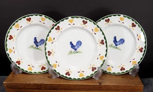 LOT of 3: Wood & Sons "Jack's Farm" 1996 'Rooster' Bread Plates, 7" Near MINT! - Bild 1 von 6