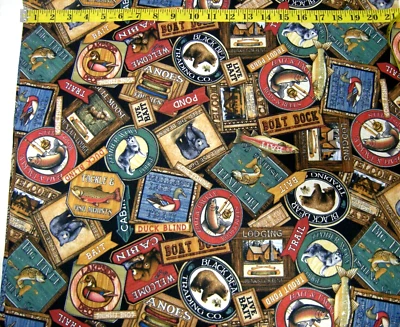 Cabin Country Fabric, RJR Fabrics Fishing, Wildlife, Camping, Trails, Hunting - Image 1 of 4