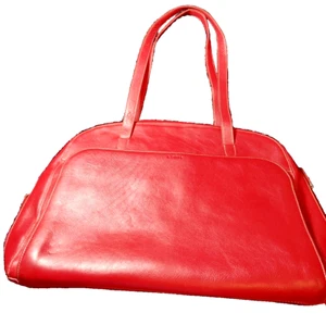 Lodis Audrey Red Leather Laptop Briefcase Messenger Shoulder Bag Work - Picture 1 of 16