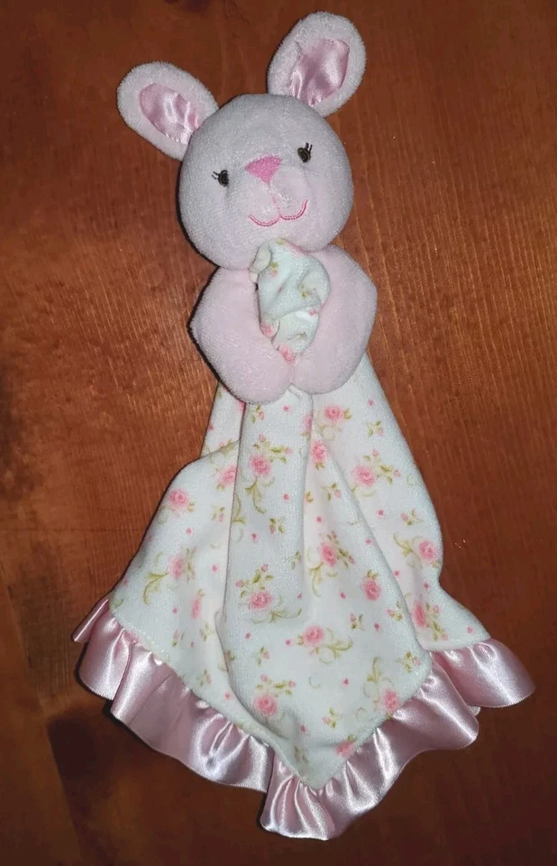 MANTA DE SEGURIDAD PRESTIGE Conejo Conejo Blanco Rosa Flor Rosa Satén Lovey Volantes Foto 1 de 1