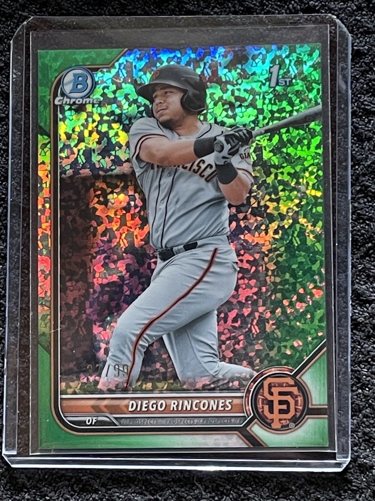 2022 Bowman Chrome Diego Rincones Green Mini Diamond Refractor /99 1st Bowman