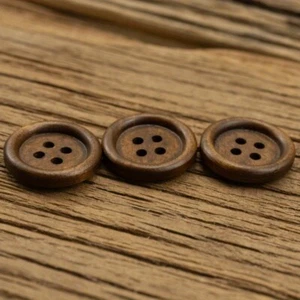 10x 4 Hole Wooden Button 12.5/18/20mm for Sewing Clothing Jacket Accessory Retro - Picture 1 of 8