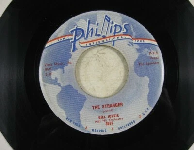 Vintage 45 Record Phillips Bill Justis College Man The Stranger Doo Wop Foto 1 de 2