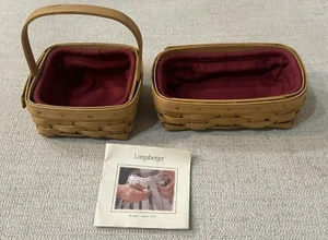 2 Longaberger Tarragon baskets with paprika liners - Picture 1 of 15