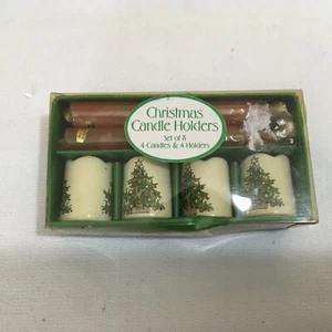 Juego de Portavelas de Navidad en Miniatura Enesco con Velas Nuevo De Colección B71 - Imagen 1 de 2