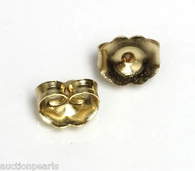 Pendientes de empuje de oro amarillo de 14 quilates de 6 mm con respaldo de mariposa de repuesto   Foto 1 de 2