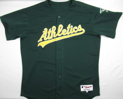 Majestic Authentic Oakland A's Athletics Baseball Jersey Green Mens 52 Cover
