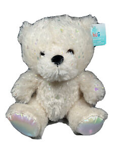 NWT Walgreens Hug Me Sparkle Bear White Iridescent Shiny Plush Stuffed 10”