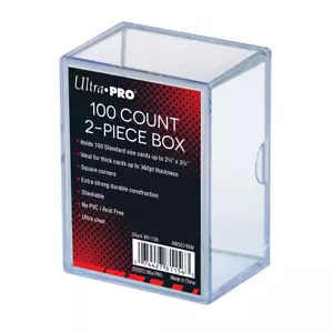Ultra PRO 2-Piece 100 Count Heavy Duty Clear Stackable Card Storage Box - Picture 1 of 1