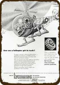 1952 ARTZYBASHEFF HELICOPTER Art LYCOMING VntgLook DECORATIVE REPLICA METAL SIGN - Picture 1 of 1