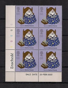 2003 GB QEII DNA CRYSTAL BALL COMMEMORATIVE MARGIN STAMPS SG 2347 CYLINDER - Foto 1 di 1