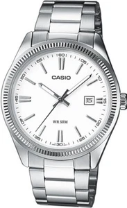 Mens Watch CASIO MTP-1302D-7A1 Steel Bracelet Classic Vintage White 50mt - Picture 1 of 1