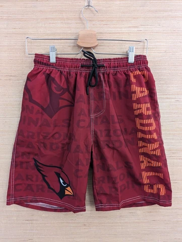 Arizona Cardinals Mens Swim Trunks Shorts 8 Inch Medium Red Mesh Liner Stretchy Cover