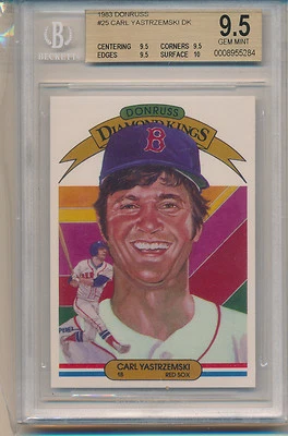 Donruss Carl Yastrzemski 1983 (DiK) (HOF) (#25) (Subs 1-10/3-9,5's) BGS9,5 BGS Foto 1 de 2