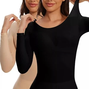 Women Silk Long Sleeve Seamless Thermal Underwear Soft Top Ultral-Thin Shirts US - Picture 1 of 13