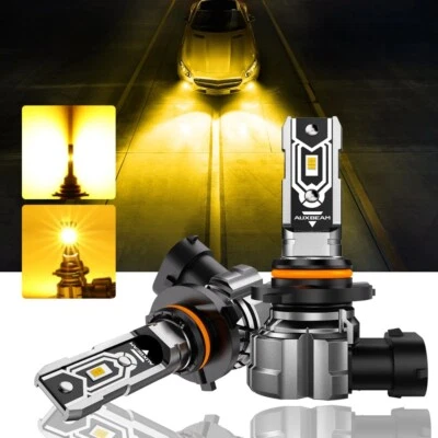 AUXBEAM 9005 HB3 LED Headlight Bulbs Kit High Beam White 6500K Amber 3000K 1:1 - Image 1 of 4