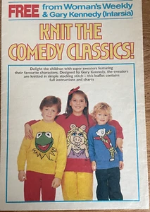 KNITTING PATTERN Kermit the Frog Miss Piggy Rupert bear intarsia jumper cartoon - Picture 1 of 11