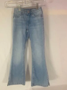 H & M Girls Size 6 Super Stretch Flared Light Blue Denim Pocket Jeans - Picture 1 of 5
