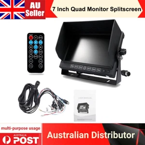 7Inch Quad Monitor Splitscreen 12/24V 4ch 4PIN Video In For Truck Trailer Van RV - Picture 1 of 4
