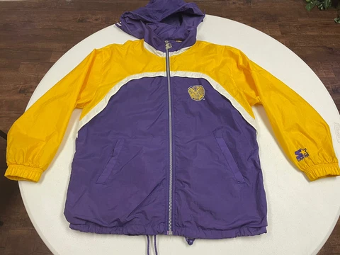 ￼Vintage LSU Tigers Starter Windbreaker Jacket Size Large Read Description Cover
