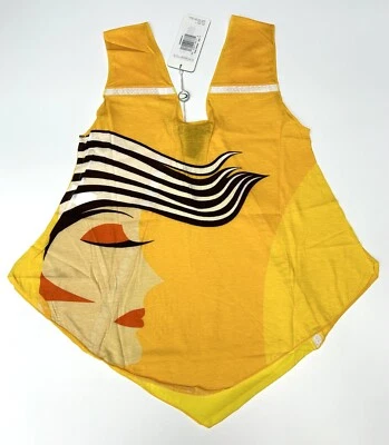 Camiseta sin mangas vintage años 2000 Custo Barcelona Tangmota estampado facial NUEVA talla 1 Foto 1 de 4