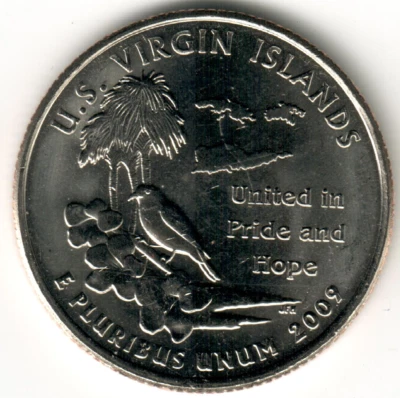 USA - 2009D - Washington ¼ $ - Virgin Islands - Rare & Uncirculated - Image 1 of 2