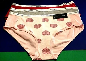 Tommy Hilfiger LARGE Hipster Women's Cotton Panties Underwear - 3 Pack - Heart - Picture 1 of 6