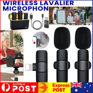 LAVALIER MICROPHONE WIRELESS AUDIO VIDEO RECORDING MINI MIC FOR ANDROID/IPHONE - Picture 1 of 22