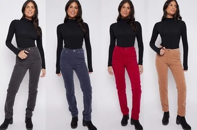 Ladies Straight Corduroy Trousers Cords Cotton Mark Spencer Stretch - Image 1 of 4