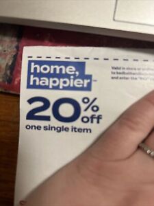 Bed Bath & Beyond 20% off One Single Item Online coupon Expires 8-28
