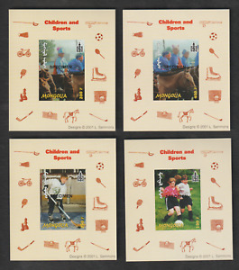MONGOLIA 2001 black SPECIMEN overprint 9 Deluxe Mini sheets MNH (2 scans) rare