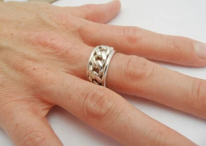 Kettenring Silber Größe 53 - Ketten Ring, Kette als Ring, Ring Kettengliedern - Picture 1 of 3