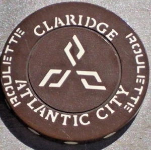 FICHA DE RULETA (DRK BRN JAG) DEL CASINO CLARIDGE, ATLANTIC CITY - Imagen 1 de 1