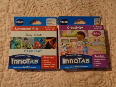 2 VTECH INNOTAB GAME CARTRIDGES Doc McStuffins School of Medicine - Disney PIXAR - Image 1 of 2