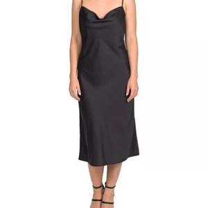 PINK ROSE Hippie Rose Juniors' Cowl-Neck Cami Dress black dress size small - Picture 1 of 9