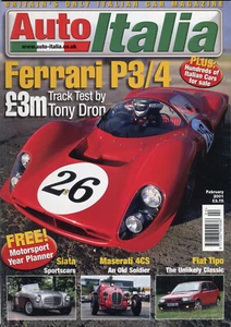 Auto Italia magazine February 2001 Ferrari P3/4 Siata maserati 4CS Zagato Tipo - Imagen 1 de 1