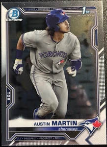 Tarjeta Topps Bowman Chrome Ist Prospects Austin Martin 2021 #BCP87 ¡Toronto! - Imagen 1 de 2