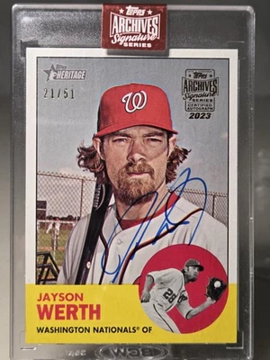 2023 Topps Archives Signature Series - Jayson Werth Washington Nationals 21/51 - Image 1 of 2