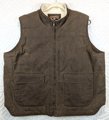 Duluth Trading Vest Gilet Mens 3XL Waxed Canvas Wool Shearling Lined Sherpa Work - Image 1 of 4
