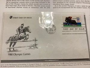 First Day Covers And Stamp 1979 Olympic Games Equestrian Events - Picture 1 of 10