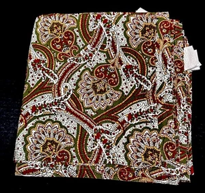 Vintage Set 12 Williams Sonoma Dinner Napkins Rich Paisley Cotton Brown Green - Picture 1 of 7