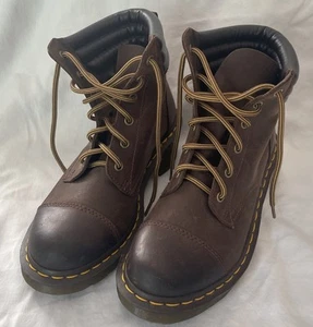 Dr Martens Alexandra Heel Platform Brown Leather Lace Ankle Boots Womens 8 Brown - Picture 1 of 10