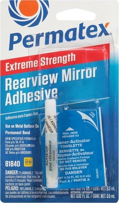 Permatex 81840 Extreme Rearview Mirror Profressional Strength Adhesive Kit , Whi - Image 1 of 3